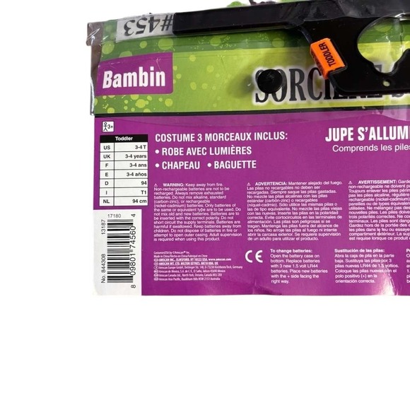 Sparkle Witch Light Up Black Pink Cute Dress Up Halloween Toddler 3-4 - Picture 6 of 7